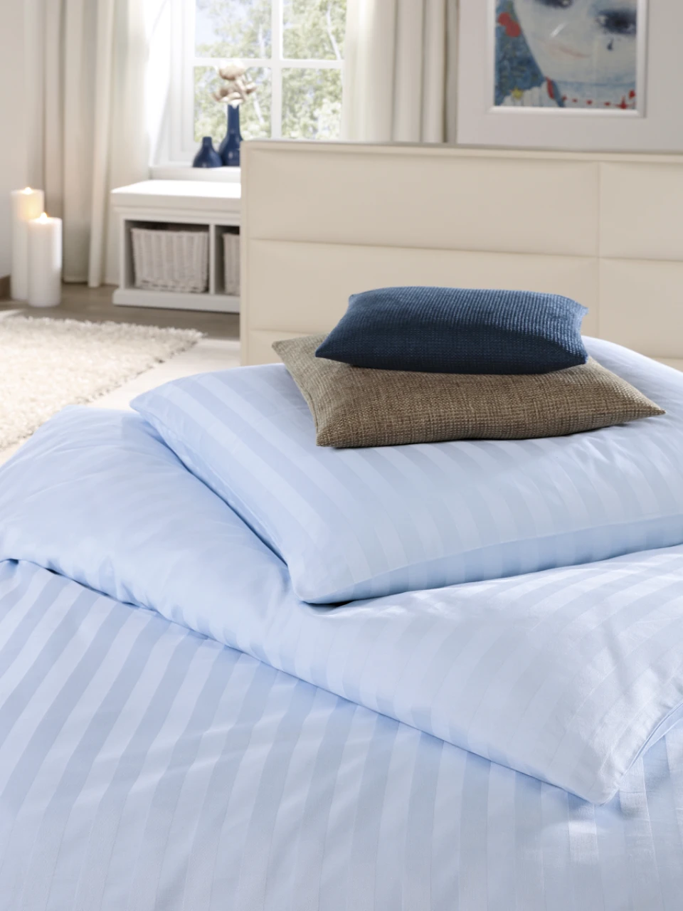 Bettwäsche-Streifsatin HV + Bogenabnäher 30 cm